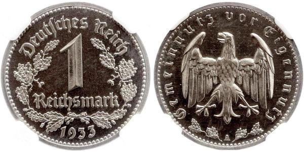 1 Reichsmark Nazi Germany (1933-1945) Nickel 