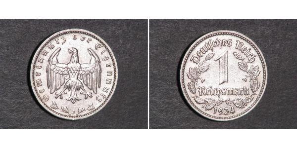 1 Reichsmark Troisième Reich (1933-1945) Nickel 