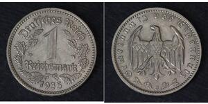 1 Reichsmark Alemania nazi (1933-1945) Níquel 