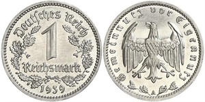 1 Reichsmark Alemania nazi (1933-1945) Níquel 