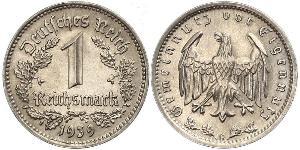 1 Reichsmark Alemania nazi (1933-1945) Níquel 