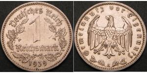 1 Reichsmark Alemania nazi (1933-1945) Níquel 