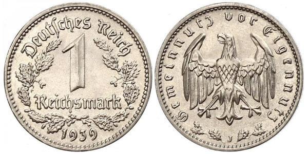 1 Reichsmark Третий рейх (1933-1945) Никель 