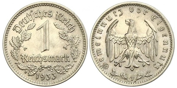 1 Reichsmark Третий рейх (1933-1945) Никель 