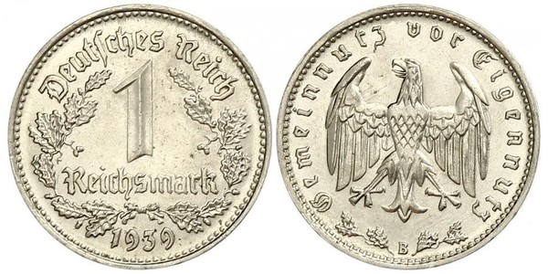 1 Reichsmark Третий рейх (1933-1945) Никель 