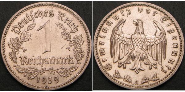 1 Reichsmark Третий рейх (1933-1945) Никель 