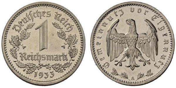 1 Reichsmark 納粹德國 (1933 - 1945) 镍 