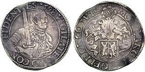 1 Rijksdaalder Provincias Unidas de los Países Bajos (1581 - 1795) Plata Guillermo de Orange (1533 - 1584)