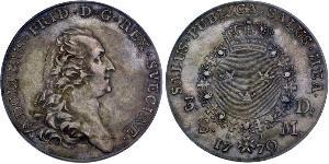 1 Riksdaler Suède Argent Adolf Frederick of Sweden (1710 - 1771)