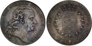 1 Riksdaler United Kingdoms of Sweden and Norway (1814-1905) Argent Charles XIII de Suède (1748 - 1818)