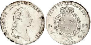 1 Riksdaler Suecia Plata Gustavo III de Suecia (1746 - 1792)