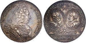 1 Riksdaler Suecia Plata Federico I de Suecia (1676 -1751)