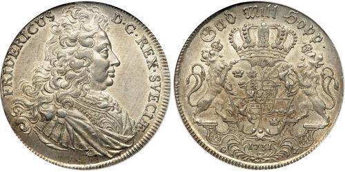 1 Riksdaler Suecia Plata Federico I de Suecia (1676 -1751)