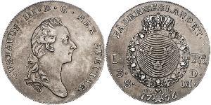 1 Riksdaler Sweden Silver Gustav III of Sweden (1746 - 1792)