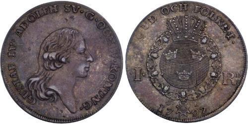 1 Riksdaler Sweden Silver Gustav IV Adolf of Sweden (1778 - 1837)