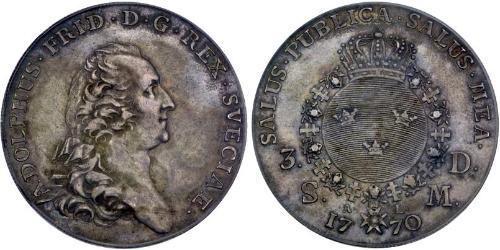 1 Riksdaler Sweden Silver Adolf Frederick of Sweden (1710 - 1771)