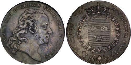 1 Riksdaler United Kingdoms of Sweden and Norway (1814-1905) Срібло Charles XIII of Sweden (1748 - 1818)