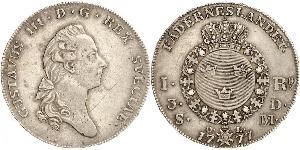 1 Riksdaler Швеція Срібло Gustav III of Sweden (1746 - 1792)