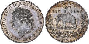 1 Rixdollar Sri Lanka Argent George IV (1762-1830)