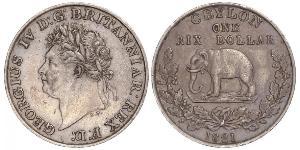 1 Rixdollar Sri Lanka Silber Georg IV (1762-1830)