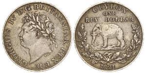 1 Rixdollar Шрі Ланка/Цейлон Срібло Георг IV (1762-1830)