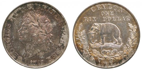 1 Rixdollar Шрі Ланка/Цейлон Срібло Георг IV (1762-1830)