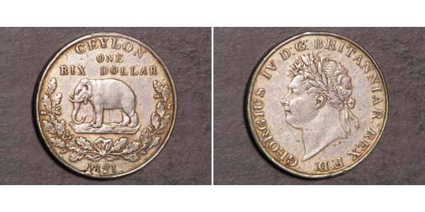 1 Rixdollar Шрі Ланка/Цейлон Срібло Георг IV (1762-1830)