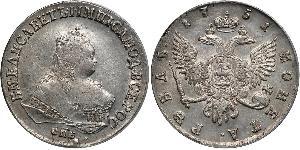 1 Rouble Empire russe (1720-1917) Argent Ielizaveta I Petrovna  (1709-1762)