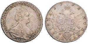 1 Rouble Empire russe (1720-1917) Argent Catherine II (1729-1796)