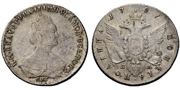 1 Rouble Empire russe (1720-1917) Argent Catherine II (1729-1796)
