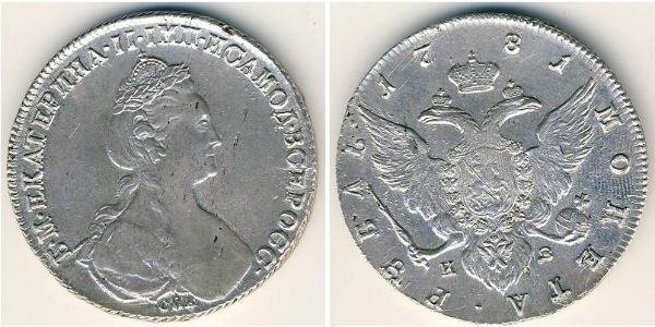 1 Rouble Empire russe (1720-1917) Argent Catherine II (1729-1796)