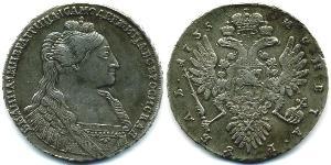 1 Rubel Russisches Reich (1720-1917) Silber Anna Iwanowna (1693-1740)