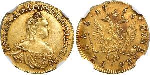 1 Ruble Russian Empire (1720-1917) Gold Jelisaweta I Petrowna (1709-1762)