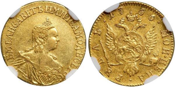 1 Ruble Russian Empire (1720-1917) Gold Jelisaweta I Petrowna (1709-1762)