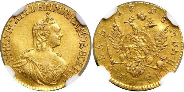 1 Ruble Russian Empire (1720-1917) Gold Jelisaweta I Petrowna (1709-1762)