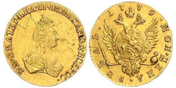 1 Ruble Russian Empire (1720-1917) Gold Catherine II (1729-1796)