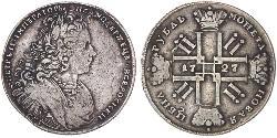 1 Ruble Russian Empire (1720-1917) Silver Peter II (1715-1730)