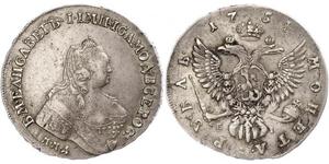 1 Ruble Russian Empire (1720-1917) Silver Jelisaweta I Petrowna (1709-1762)