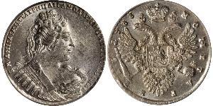 1 Ruble Russian Empire (1720-1917) Silver Anna Ivanovna (1693-1740)