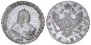 1 Ruble Russian Empire (1720-1917) Silver Jelisaweta I Petrowna (1709-1762)