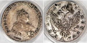 1 Ruble Russian Empire (1720-1917) Silver Jelisaweta I Petrowna (1709-1762)