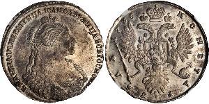 1 Ruble Russian Empire (1720-1917) Silver Anna Ivanovna (1693-1740)