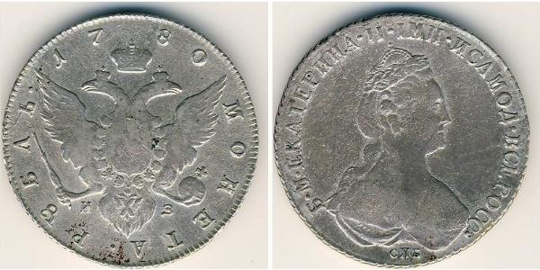 1 Ruble Russian Empire (1720-1917) Silver Catherine II (1729-1796)