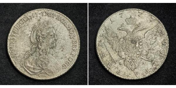 1 Ruble Russian Empire (1720-1917) Silver Catherine II (1729-1796)