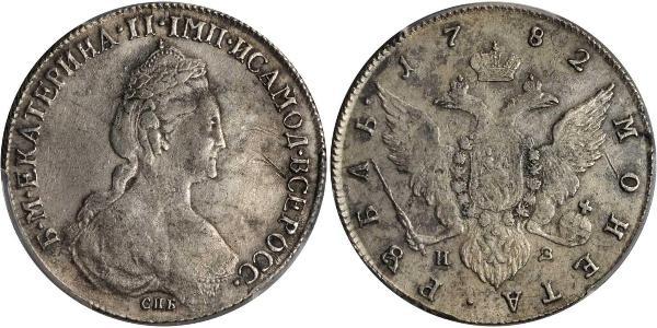 1 Ruble Russian Empire (1720-1917) Silver Catherine II (1729-1796)