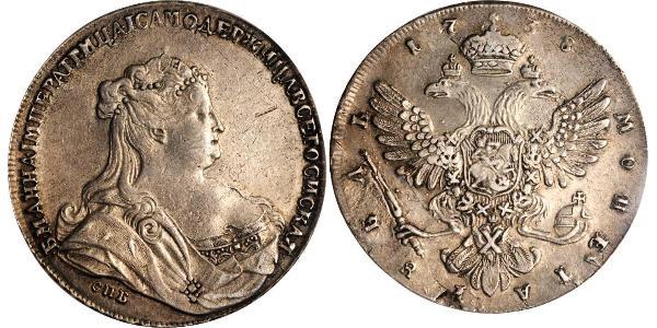 1 Ruble Russian Empire (1720-1917) Silver Anna Ivanovna (1693-1740)