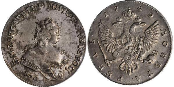 1 Ruble Russian Empire (1720-1917) Silver Jelisaweta I Petrowna (1709-1762)