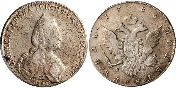 1 Ruble Russian Empire (1720-1917) Silver Catherine II (1729-1796)