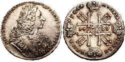 1 Ruble 俄罗斯帝国 (1721 - 1917) 銀 Peter II (1715-1730)