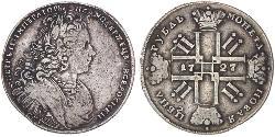 1 Ruble 俄罗斯帝国 (1721 - 1917) 銀 Peter II (1715-1730)